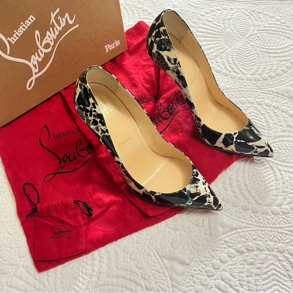 CHRISTIAN LOUBOUTIN Pigalle Follies 100 Pointy Toe Pump Heel Patent Leather 40 - Picture 2 of 12